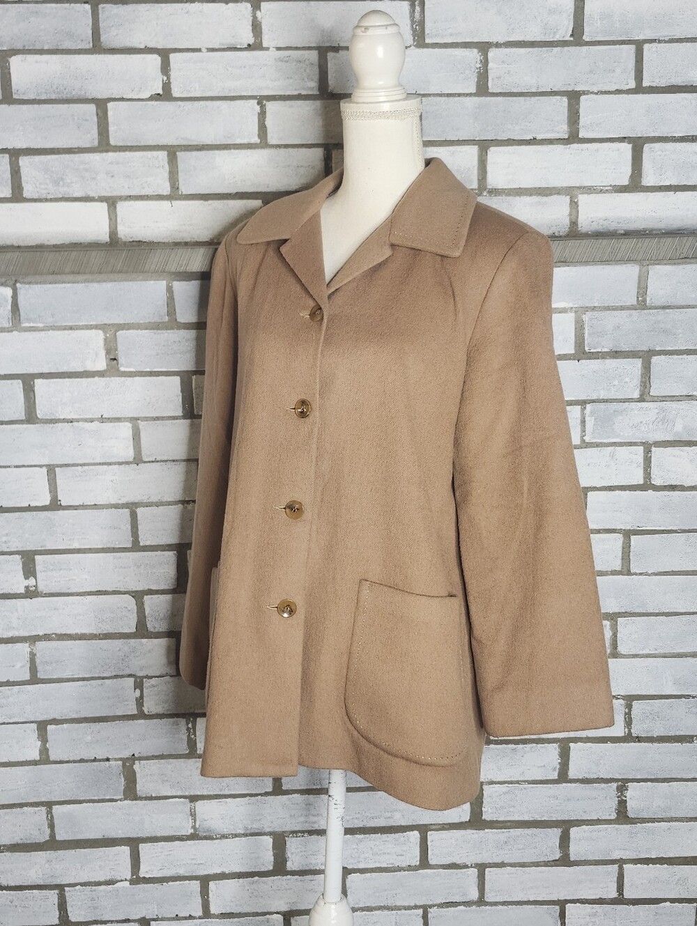 Rafaella Women's Long Sleeve Wool Viscose Cashmere Blend Jacket Size 10 Brown